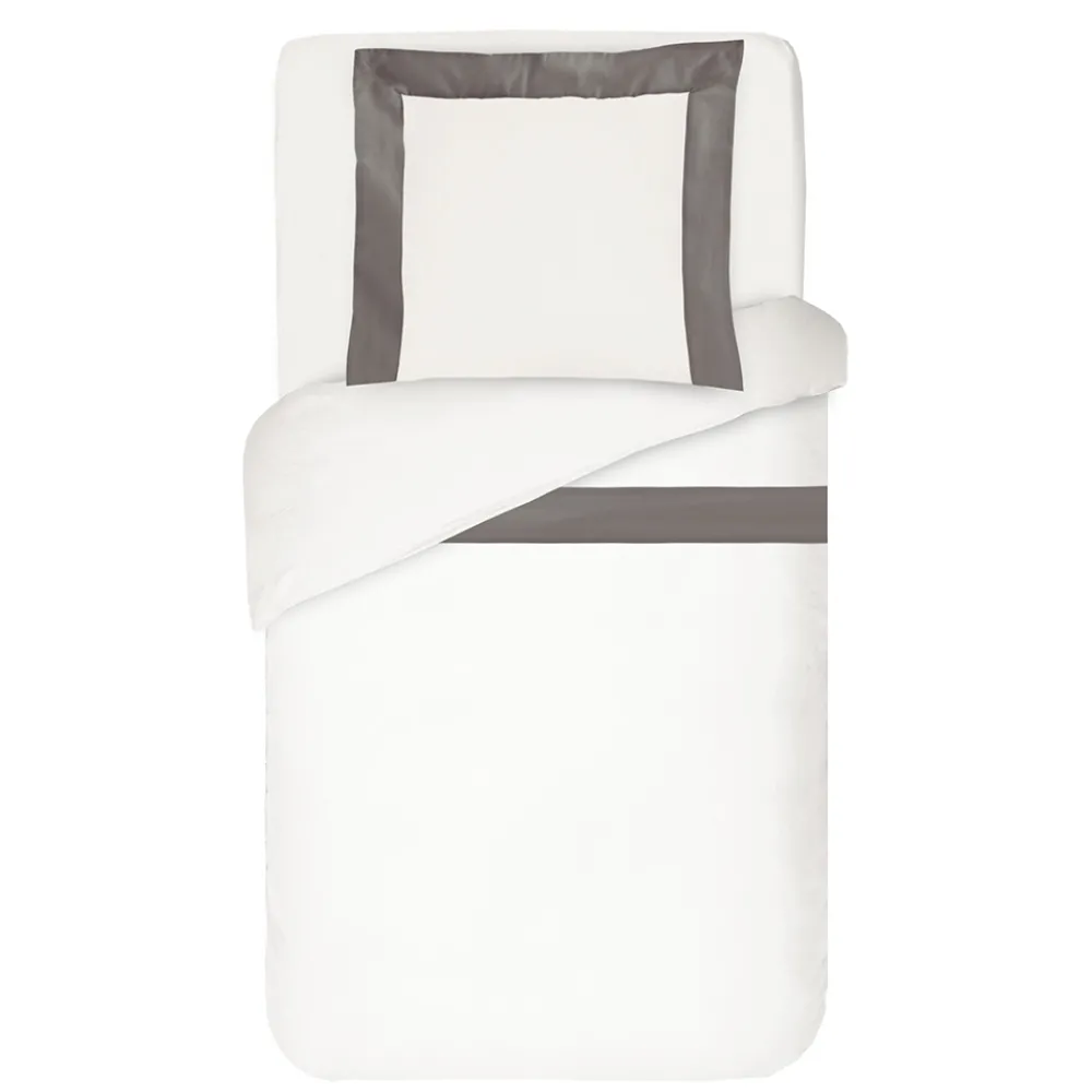 Viadurini Textile Bettbezüge-Bettbezug-Set aus 100 % Baumwolle und 10 % Baumwollsatin mit 1 Kissenbezug – Detail