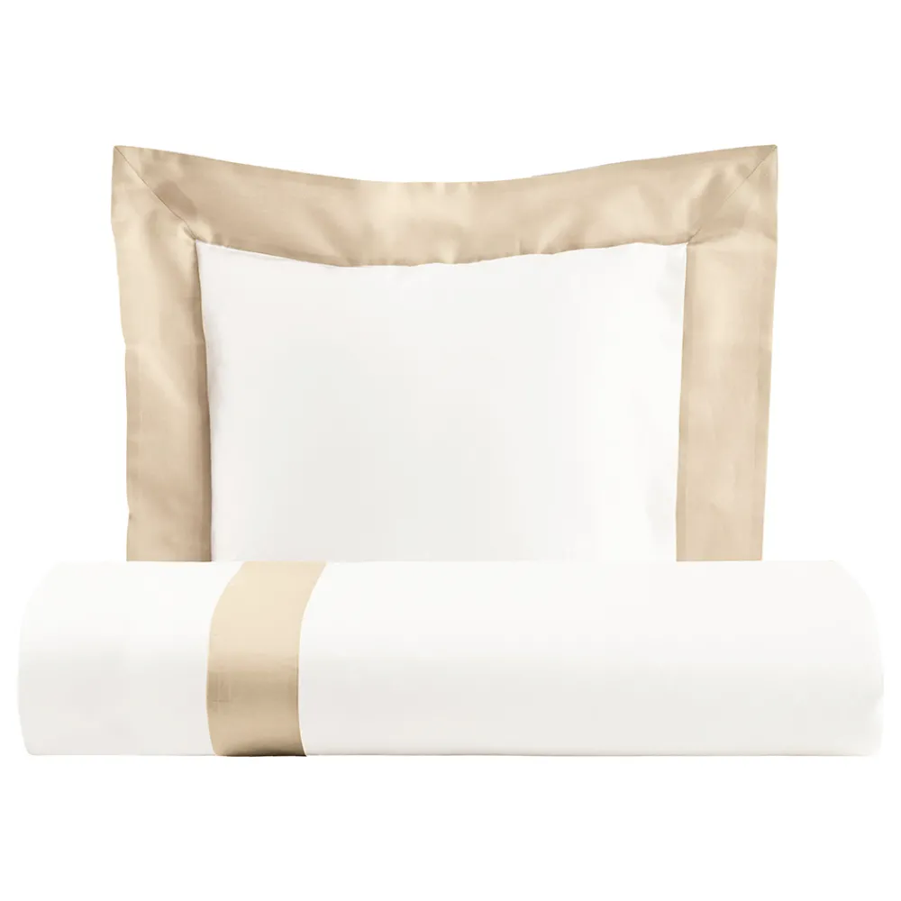 Viadurini Textile Bettbezüge-Bettbezug-Set aus 100 % Baumwolle und 10 % Baumwollsatin mit 1 Kissenbezug – Detail