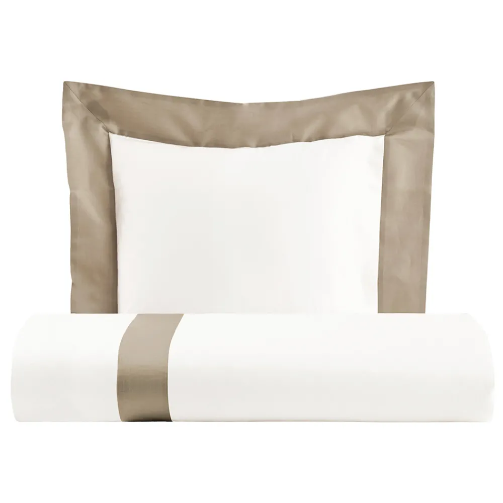 Viadurini Textile Bettbezüge-Bettbezug-Set aus 100 % Baumwolle und 10 % Baumwollsatin mit 1 Kissenbezug – Detail