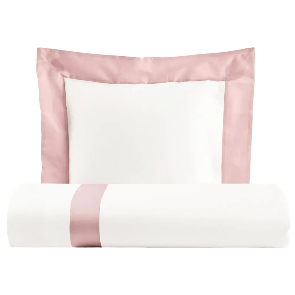 Viadurini Textile Bettbezüge-Bettbezug-Set aus 100 % Baumwolle und 10 % Baumwollsatin mit 1 Kissenbezug – Detail