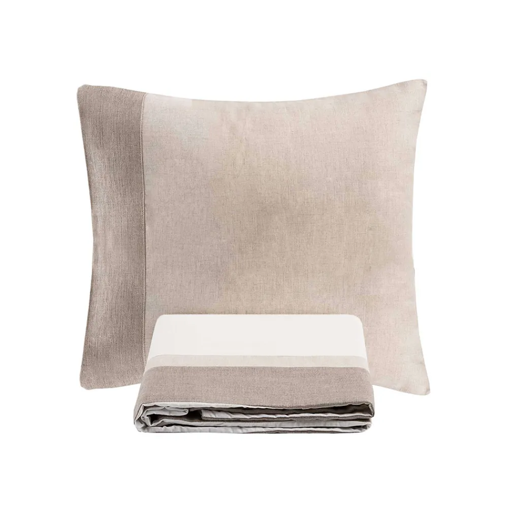 Viadurini Textile Bettbezüge-Bettbezug-Set aus 90 % Baumwolle und 10 % Leinen mit 1 Kissenbezug Made in Italy - Nestle
