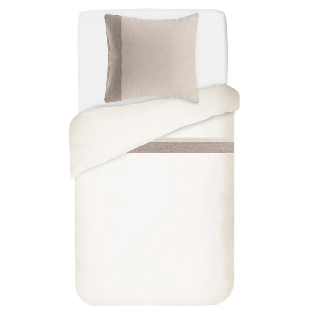 Viadurini Textile Bettbezüge-Bettbezug-Set aus 90 % Baumwolle und 10 % Leinen mit 1 Kissenbezug Made in Italy - Nestle