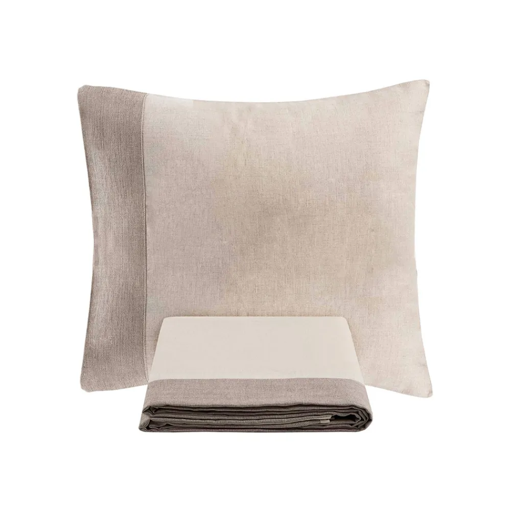 Viadurini Textile Bettbezüge-Bettbezug-Set aus 90 % Baumwolle und 10 % Leinen mit 1 Kissenbezug Made in Italy - Nestle