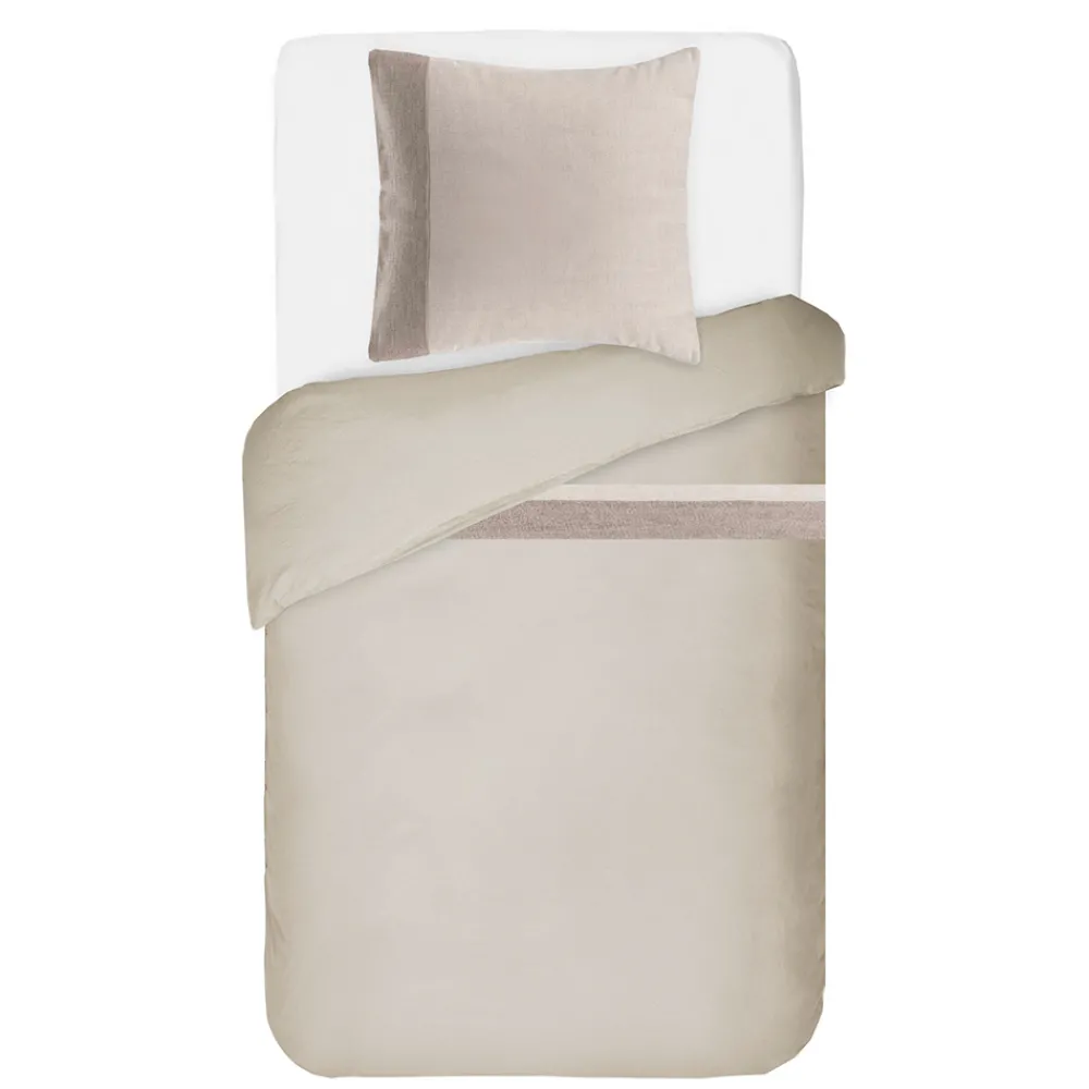 Viadurini Textile Bettbezüge-Bettbezug-Set aus 90 % Baumwolle und 10 % Leinen mit 1 Kissenbezug Made in Italy - Nestle