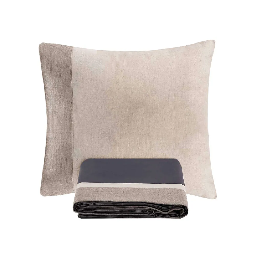 Viadurini Textile Bettbezüge-Bettbezug-Set aus 90 % Baumwolle und 10 % Leinen mit 1 Kissenbezug Made in Italy - Nestle