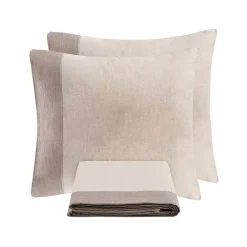 Viadurini Textile Bettbezüge-Bettbezug-Set aus 90 % Baumwolle und 10 % Leinen mit 2 Kissenbezügen Made in Italy - Nestle