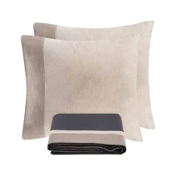 Viadurini Textile Bettbezüge-Bettbezug-Set aus 90 % Baumwolle und 10 % Leinen mit 2 Kissenbezügen Made in Italy - Nestle