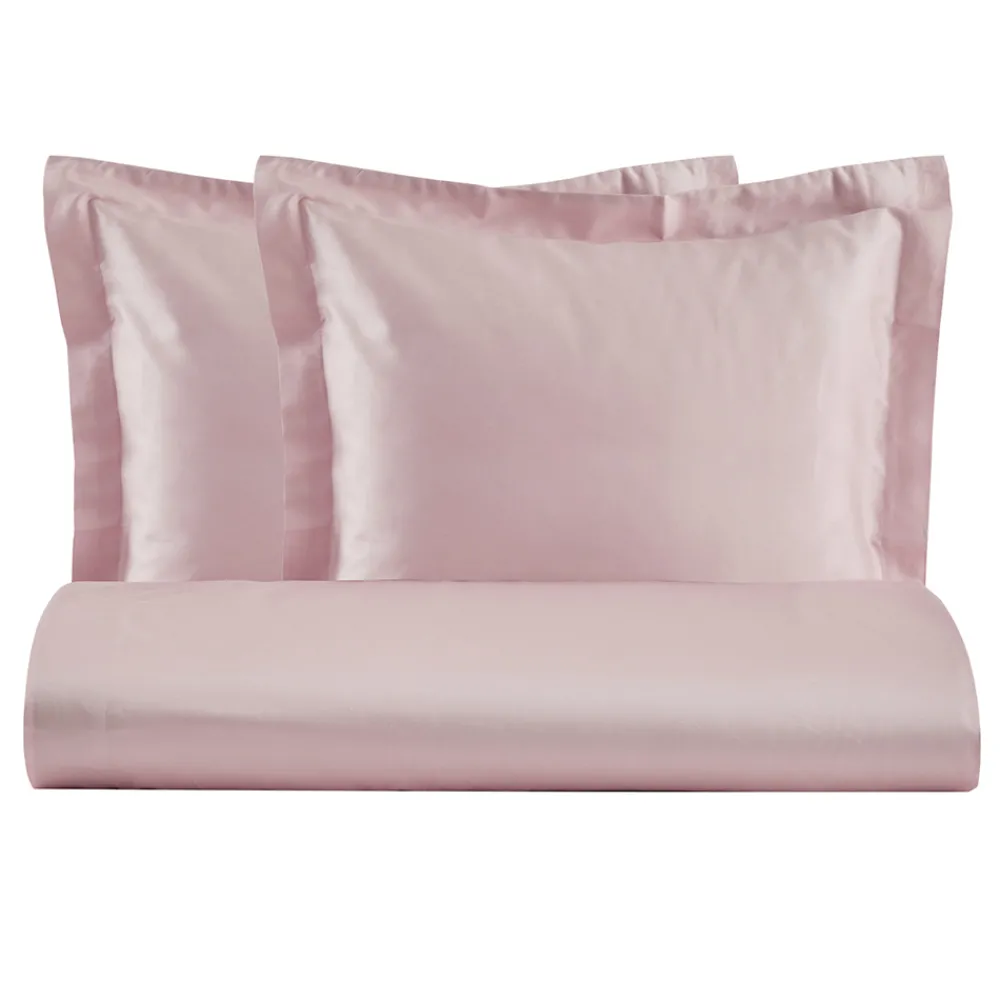 Viadurini Textile Bettbezüge-Bettbezug-Set mit 2 Kissenbezügen aus 100 % Baumwollsatin, hergestellt in Italien – flauschig