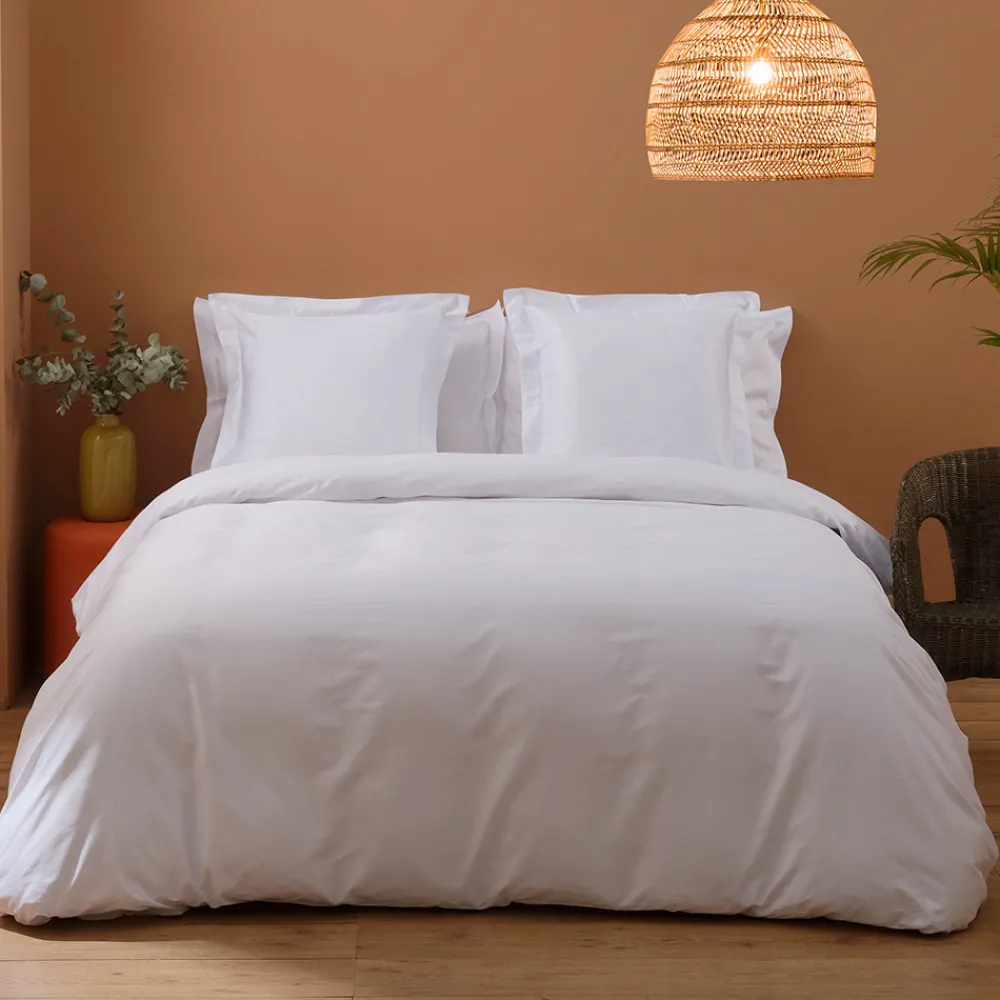 Viadurini Textile Bettbezüge-Bettbezug-Set mit 2 Kissenbezügen aus 100 % Baumwollsatin, hergestellt in Italien – flauschig