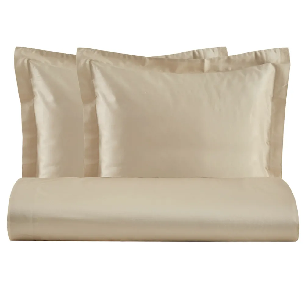 Viadurini Textile Bettbezüge-Bettbezug-Set mit 2 Kissenbezügen aus 100 % Baumwollsatin, hergestellt in Italien – flauschig