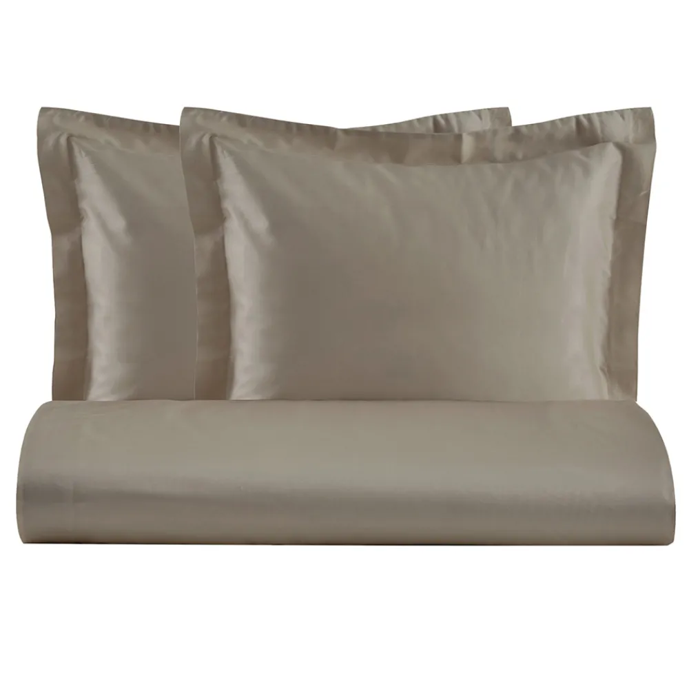 Viadurini Textile Bettbezüge-Bettbezug-Set mit 2 Kissenbezügen aus 100 % Baumwollsatin, hergestellt in Italien – flauschig