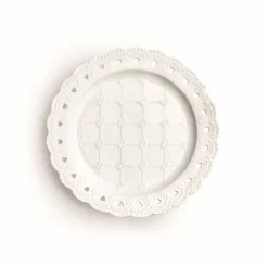 Viadurini Kitchen Deko Artikel Und Wohnaccessoires-Bevorzugung Teller 12 Stück in weißem Porzellan Hand dekoriert - Rafiki