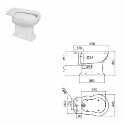 Viadurini Bathroom Bidet-Bidet in weißer oder schwarzer klassischer Keramik aus dem Boden Made in Italy - Marwa
