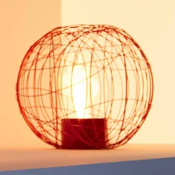 Viadurini Fire Design Bodenkamine Bioethanol|Tischkamine Bioethanol-Bio Ethanol Stand und Tischkamin aus lackierten Stahldraht Kugel Henry Modell