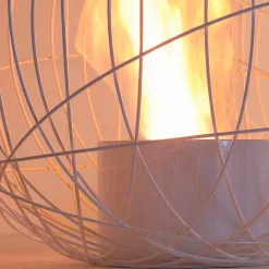 Viadurini Fire Design Bodenkamine Bioethanol|Tischkamine Bioethanol-Bio Ethanol Stand und Tischkamin aus lackierten Stahldraht Kugel Henry Modell