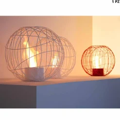 Viadurini Fire Design Bodenkamine Bioethanol|Tischkamine Bioethanol-Bio Ethanol Stand und Tischkamin aus lackierten Stahldraht Kugel Henry Modell