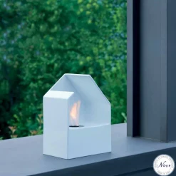 Viadurini Fire Design Tischkamine Bioethanol-Bio Ethanol Tischkamin aus Keramik Hüttenmodell Curtis