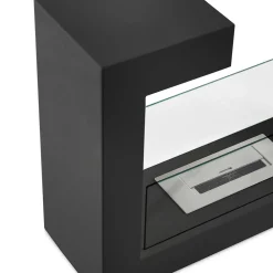 Viadurini Fire Design Bodenkamine Bioethanol-Bioethanol-Bodenkamin aus schwarzem Metall und gehärtetem Glas - Plutanium