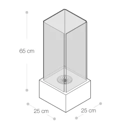 Viadurini Fire Design Bodenkamine Bioethanol-Bioethanol-Bodenkamin aus gehärtetem Glas mit Metallsockel - Ziggy
