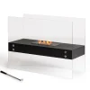 Viadurini Fire Design Bodenkamine Bioethanol-Bioethanol-Bodenkamin aus schwarzem Metall und gehärtetem Glas - Violante