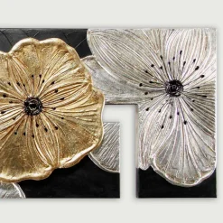 Viadurini Decor Blumen Bilder|Handgemalte Bilder-Blumenbild modern Petunia Oro von