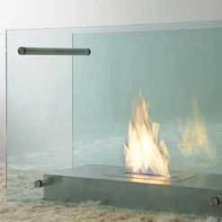 Viadurini Fire Design Bodenkamine Bioethanol-Boden Bioethanol Kamin in Glas und Stahl Design für Indoor - Edison