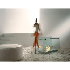 Viadurini Fire Design Bodenkamine Bioethanol-Boden Bioethanol Kamin in Glas und Stahl Design für Indoor - Edison