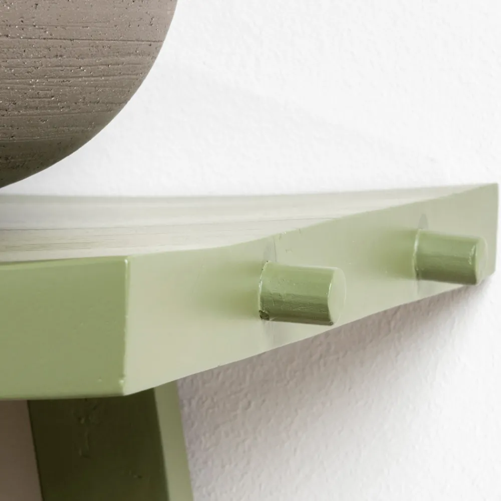 Viadurini Bathroom Badmöbel Stehend-Boden-Badezimmerschrank aus grünem Teakholz mit Handtuchhaken - Raomi