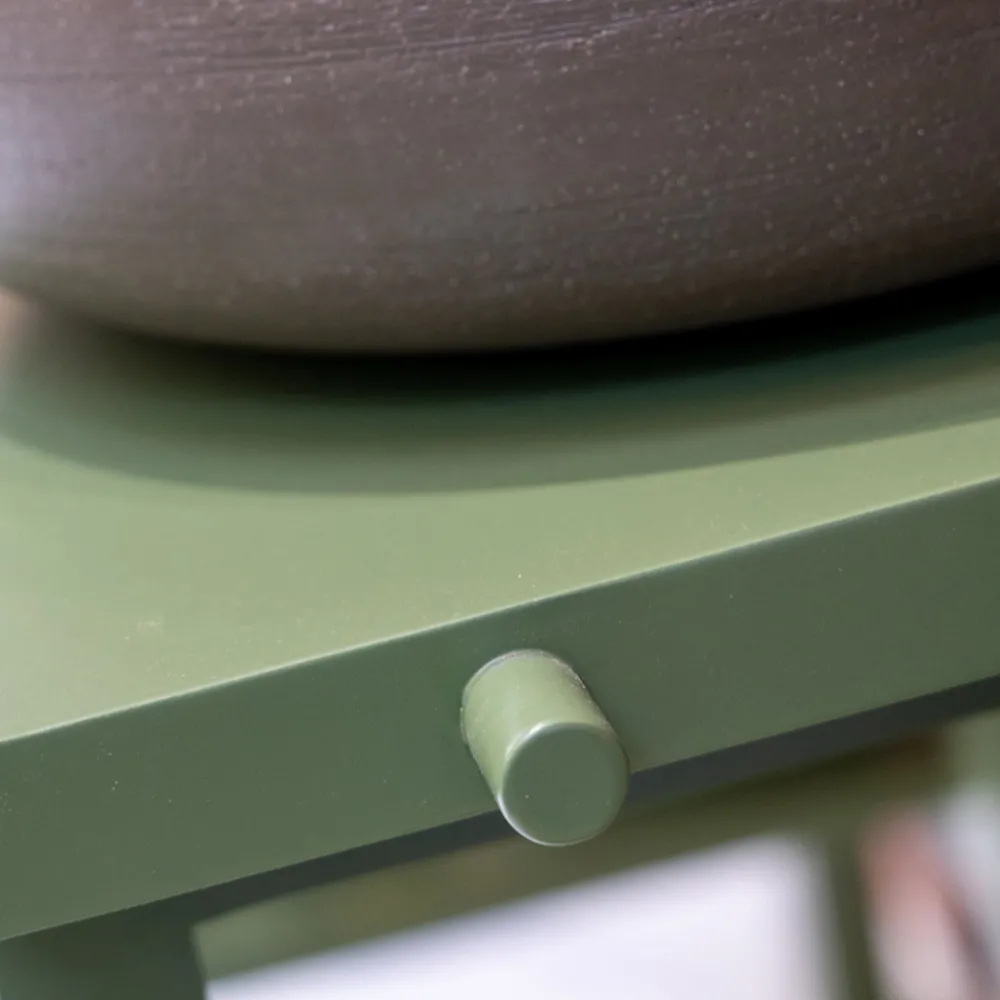 Viadurini Bathroom Badmöbel Stehend-Boden-Badezimmerschrank aus grünem Teakholz mit Handtuchhaken - Raomi