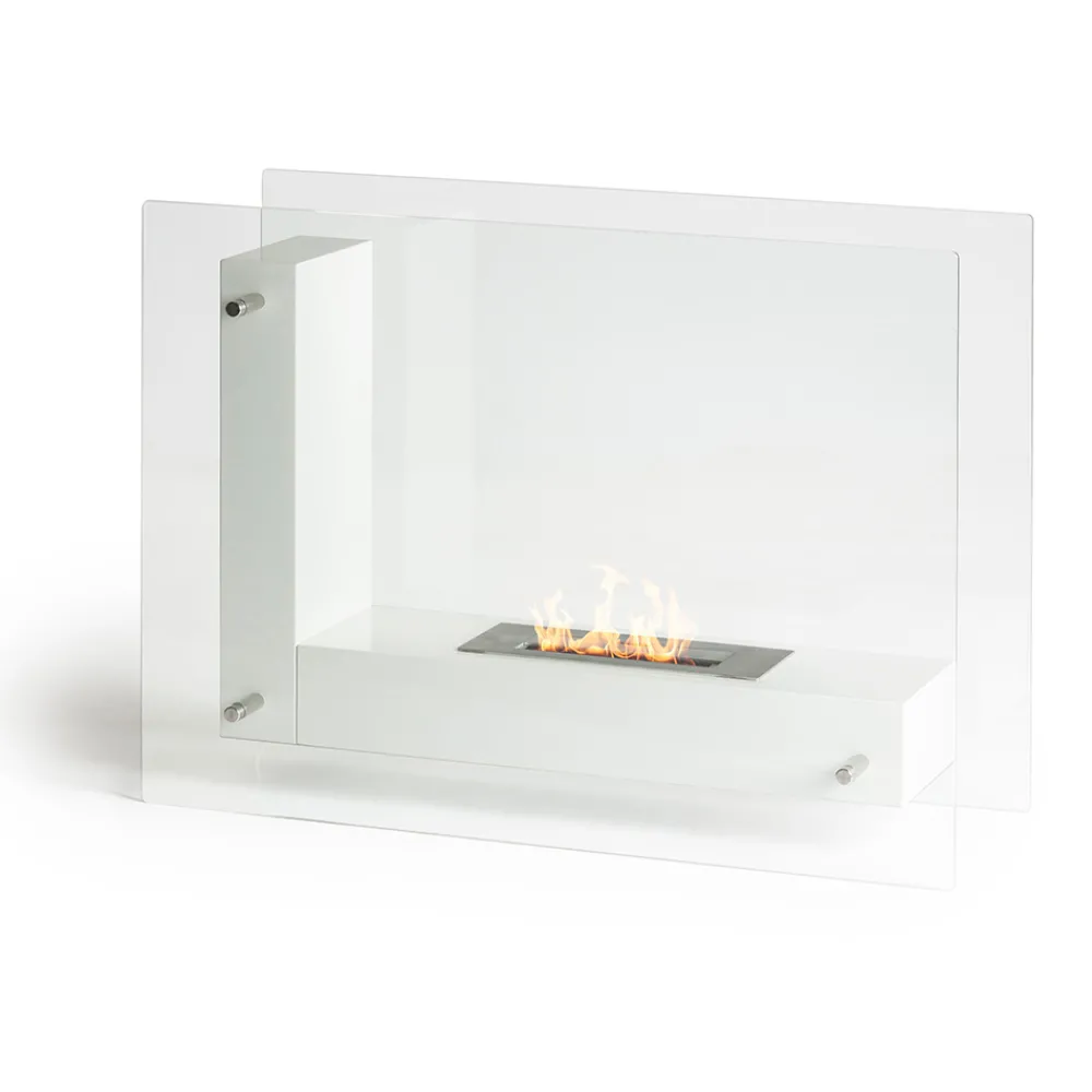 Viadurini Fire Design Bodenkamine Bioethanol-Boden-Biokamin mit doppelseitiger Struktur aus Glas und Metall - Planeto