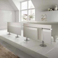 Viadurini Radiators Heizkörper Elektrisch-Bodenheizkörper im modernen Design aus weißem Sternglas