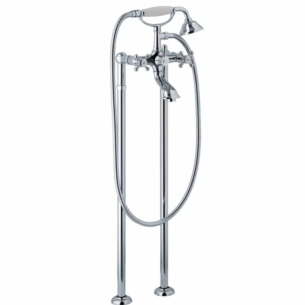 Viadurini Taps Badewannearmaturen-Bodenmischer für Badewanne Klassisches Design aus Messing Made in Italy - Lisca