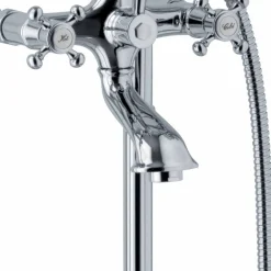 Viadurini Taps Badewannearmaturen-Bodenmischer für Badewanne Klassisches Design aus Messing Made in Italy - Lisca