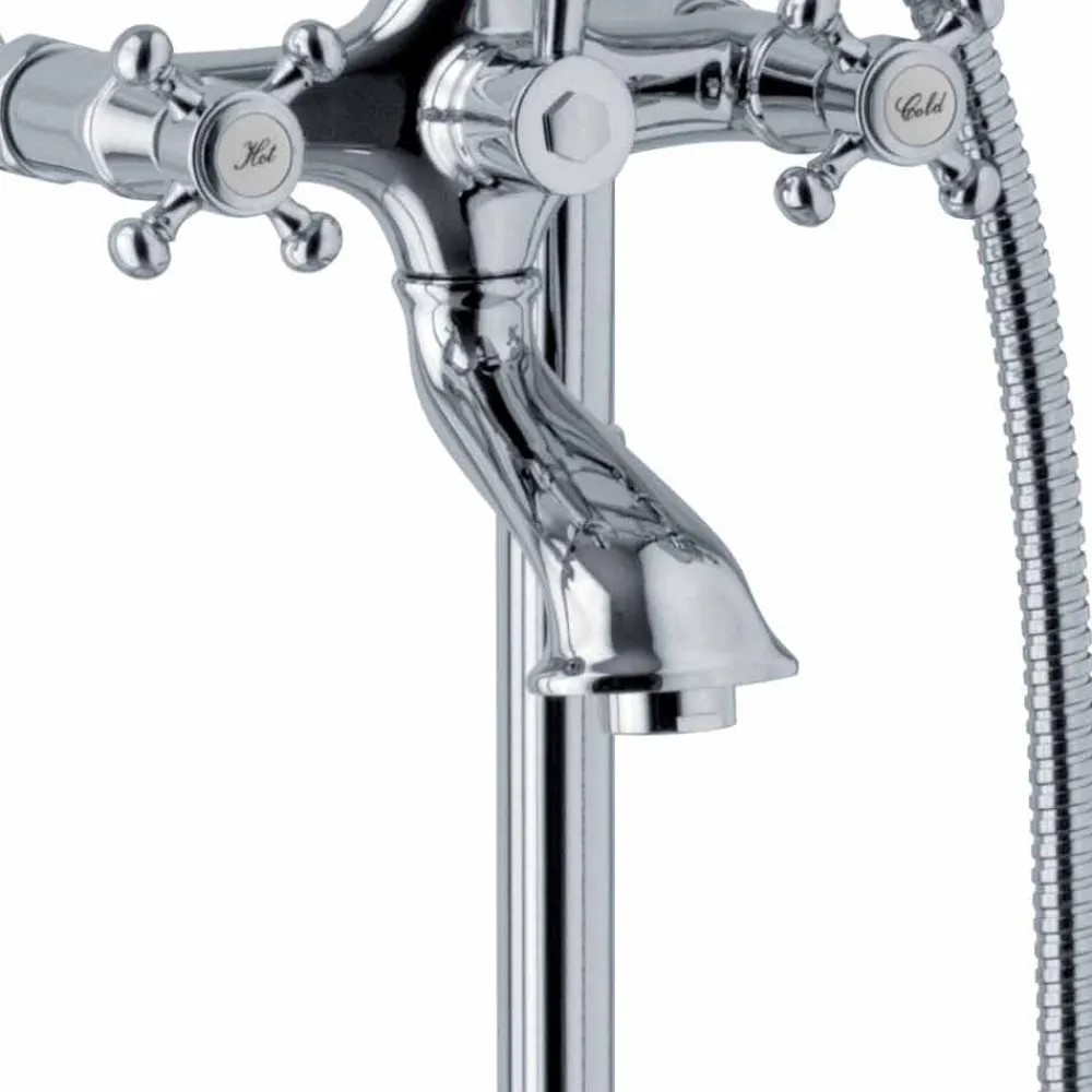 Viadurini Taps Badewannearmaturen-Bodenmischer für Badewanne Klassisches Design aus Messing Made in Italy - Lisca