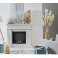 Viadurini Fire Design Bodenkamine Bioethanol-Bodenstehender Bioethanol-Kamin aus Metall mit Holzstruktur – Snoopy