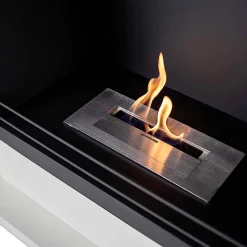 Viadurini Fire Design Bodenkamine Bioethanol-Bodenstehender Bioethanol-Kamin aus Metall mit Holzstruktur – Snoopy