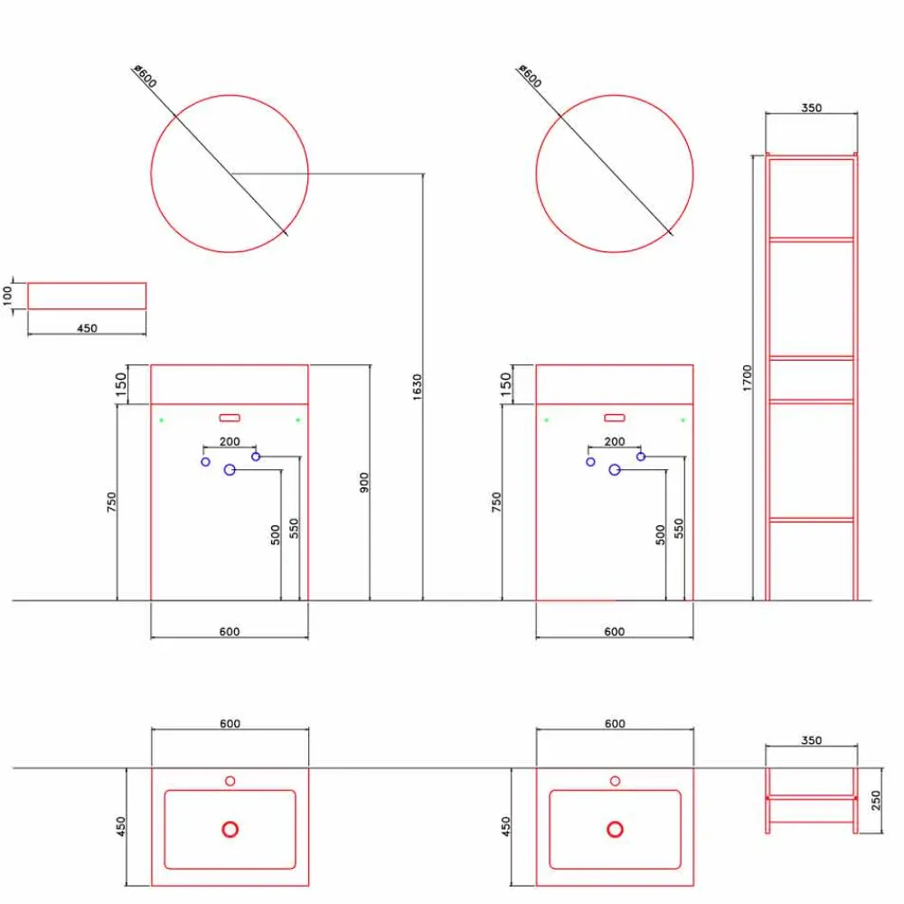 Viadurini Bathroom Badmöbel Stehend-Bodenzusammensetzung von modernen Design-Badezimmermöbeln - Farart10