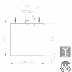 BOSSINI Duschköpfe-  Cube Duschkopf aus Edelstahl in modernem Design