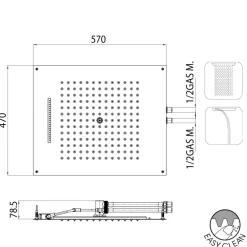 BOSSINI Duschköpfe-Deckenduschkopf in Chromoptik mit zwei verschiedenen Dream-Düsen