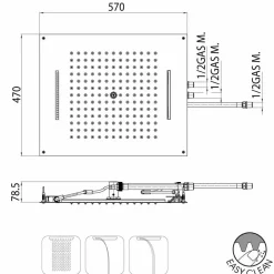 BOSSINI Duschköpfe-  Dream Regendusche 3-Strahl in modernem Design
