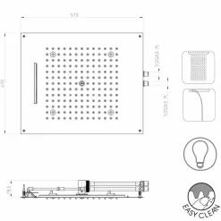 BOSSINI Duschköpfe-Duschkopf mit Farblichttherapie in modernem Design Dream 2- Strahl