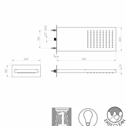 BOSSINI Duschköpfe- Manhattan Duschbrause aus Edelstahl mit Regendusche