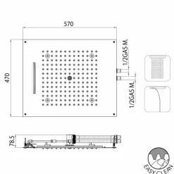 BOSSINI Duschköpfe-Regenduschkopf   in modernem Design mit 2 Strahlarten Dream