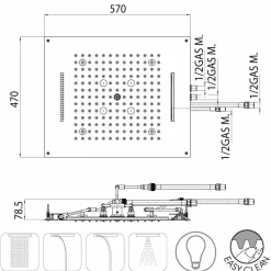 BOSSINI Duschköpfe-4-Strahl Regenduschkopf LED in modernem Design Dream