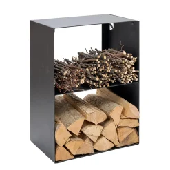 Viadurini Fire Design Kaminholzständer Aus Eisen Und Stahl-Brennholzhalter aus schwarz lackiertem Stahl Made in Italy - Fiamme