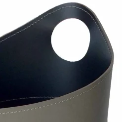 Firestyle Kaminholzständer Aus Leder Und Kunstleder-Brennholzhalter, Eisenhalter und Eisen für Nicad Leder, hergestellt in Italien