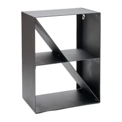 Viadurini Fire Design Kaminholzständer Aus Eisen Und Stahl-Brennholzhalter mit schräger Stange aus schwarz lackiertem Stahl Made in Italy - Fiamme