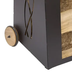 Viadurini Fire Design Kaminholzständer Aus Eisen Und Stahl-Brennholzwagen für den Innenbereich, schwarz lackiertes Eisen, hergestellt in Italien - Chloe