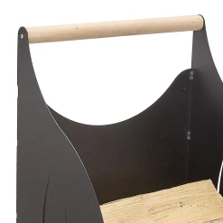 Viadurini Fire Design Kaminholzständer Aus Eisen Und Stahl-Brennholzwagen für den Innenbereich, schwarz lackiertes Eisen, hergestellt in Italien - Chloe