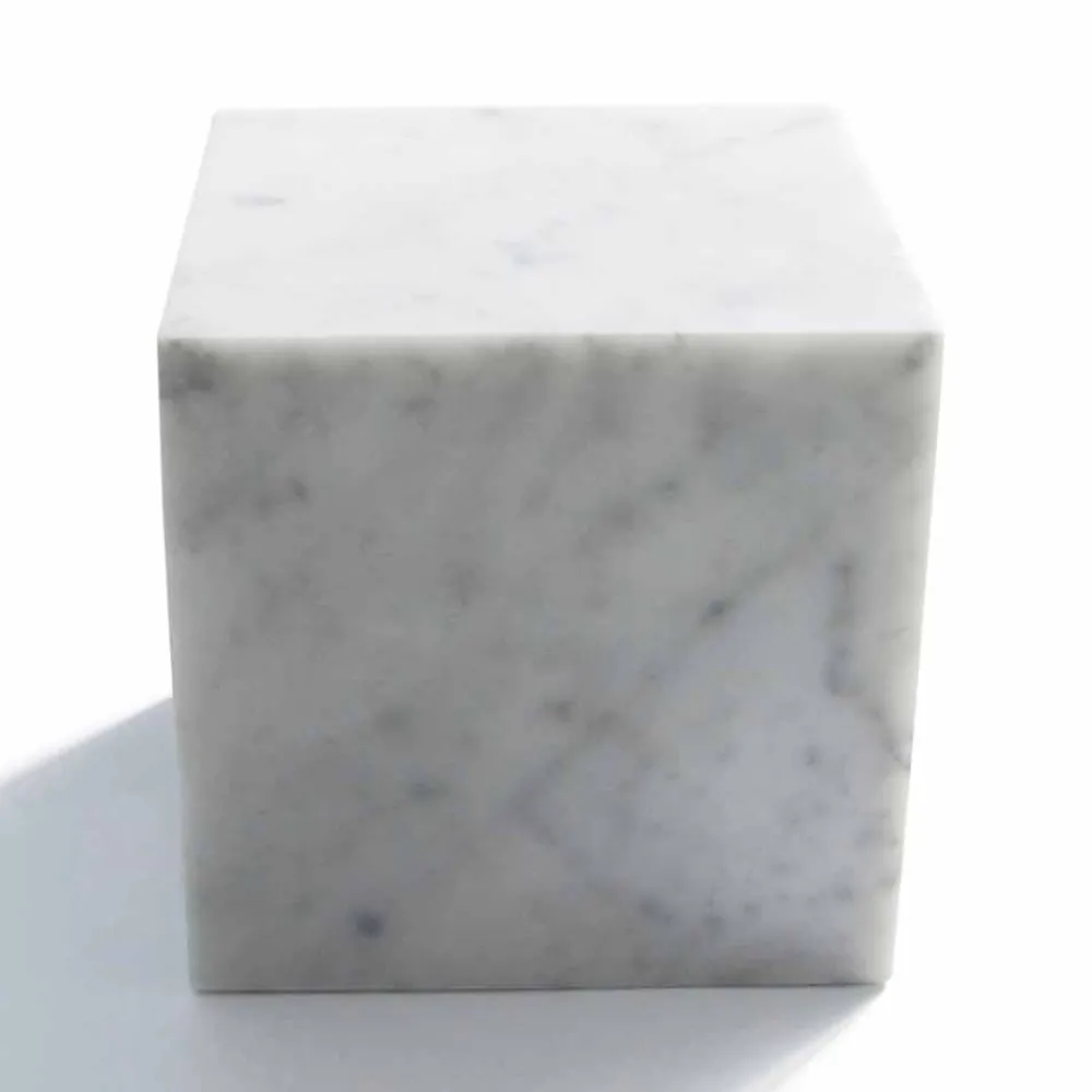 Viadurini Living Deko Artikel Und Wohnaccessoires-Briefbeschwerer im Würfel-Design aus satinweißem Carrara-Marmor Made in Italy - Qubo